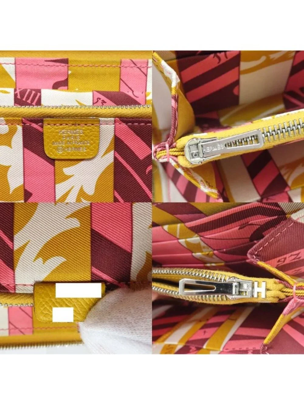 Hermes Azap Long Silk in Joan Ambre Epsom Yellow Zip Around Wallet - Picture 8 of 10